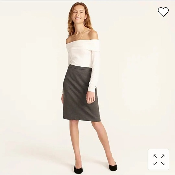 J.Crew EUC NO. 2 Pencil Midi Skirt Heather Gray Size 4 in Stretch Twill Lined - Picture 1 of 7